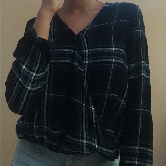 Max Jeans- plaid long sleeved blouse - Picture 2 of 4